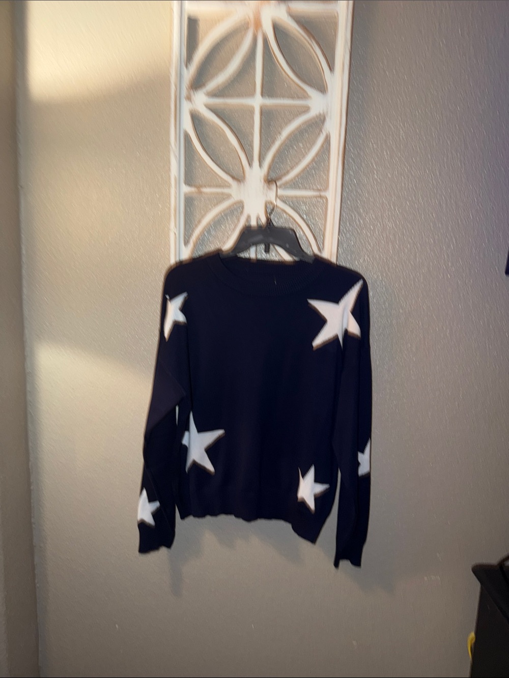 Women's Navy Star Crewneck Sweater